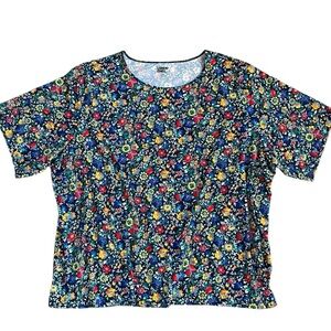 NWOT Lands’ End Floral Short Sleeve Stretch Top Size 3X